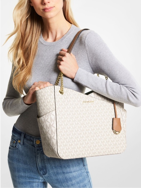 Michael Kors Handbags - New Michael Kors Vanilla Logo Chain-Handle Tote